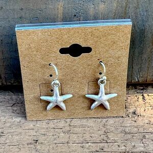 Silver Dangle Starfish Earrings